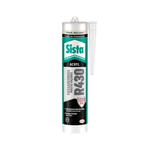 Sista R430 Fassaden-Rissdichter, Acrylat-Dichtstoff zum Verschließen von Putz- und Mauerwerksrissen, altweiß, 12x300ml