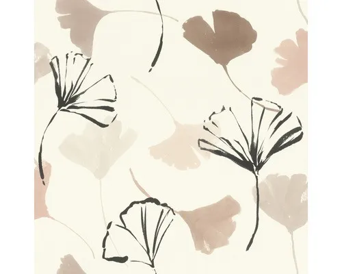 Vliestapete 690118 Rhapsody Blumen rosa in schwarz von Rasch