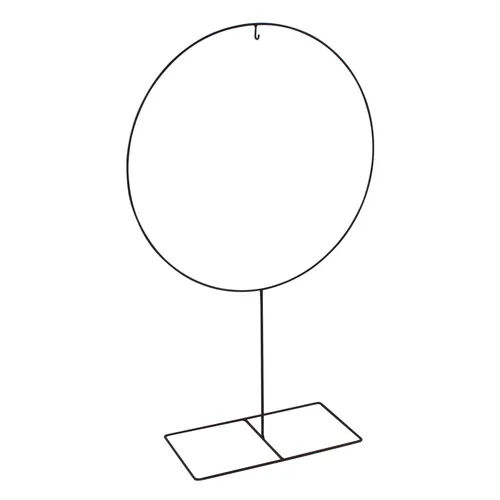 Dekoring Hoop auf Fuß, schwarzes Metall, 40x15x66 cm - Eleganter Deko-Ring aus hochwertigem Metall, ideal für festliche Anlässe. Perfekt zur dekorativen Gestaltung und ein echter Blickfang in jedem Raum.