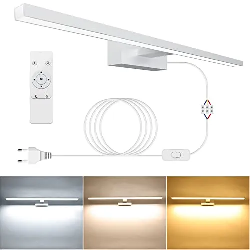 NIORSUN LED Spiegelleuchte Bad Mit Schalter, 15W 60cm, 1400 Lumen, Kostenlose Dimmung 3000K