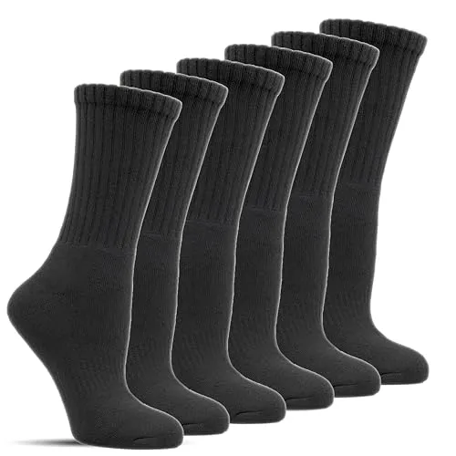 Frostfighter Thermo Tennissocken Herren Damen Wintersocken 6er Pack – dicke warme Socken aus Baumwolle – gefütterte Sport Thermosocken (DE/NL/SE/PL, Numerisch, 39, 42, Regular, Regular, Schwarz)