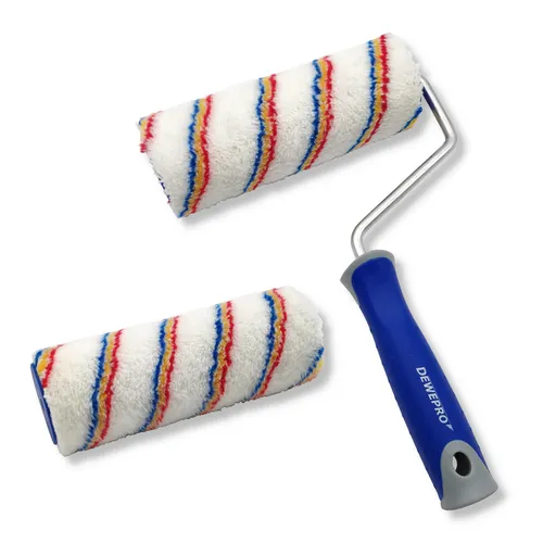DEWEPRO Farbwalze Kurzflor - Breite 18cm mit Ersatzrolle Malerroller Farbroller