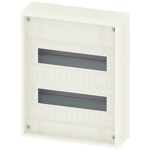 Siemens 8GB50240KM Verteilerschrank 24 Teilungen - Schalter SIMBOX XL Aufputz, ohne Tür, 2-reihig mit 24 TE, ideal für sichere und flexible Elektroinstallationen.