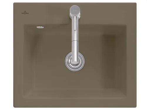 Villeroy & Boch Subway 60 S Timber Keramikspüle - Elegante Einbauspüle in Timber (matt) mit Handbetätigung, ideal für Unterschränke ab 60 cm, Maße: 60,0 x 51,0 cm - perfekte Kombination aus Funktionalität und Stil.