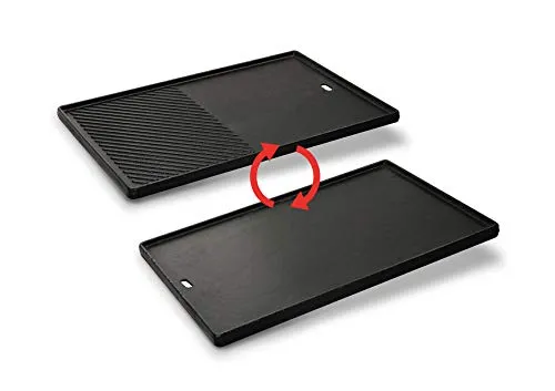 Enders® Grillplattenaufsatz SWITCH GRID™ Guss-Wendeplatte 1/2 Chicago (Next) 4 - Backbleche aus Gusseisen, passgenau für das SWITCH GRID™ im Chicago 4 und Chicago Next 4, ideal für gleichmäßiges Grillen und perfekte Ergebnisse.