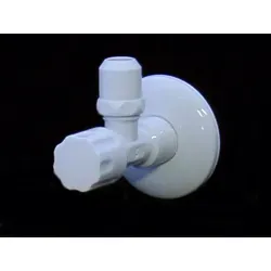 Eckventil 1/2 Zoll Wand mit 3/8 Zoll Anschluss - Sanitärinstallation: Hochwertiges Eckventil aus korrosionsbeständigem Messing, weiß lackiert, ideal für eine saubere und langlebige Verbindung.