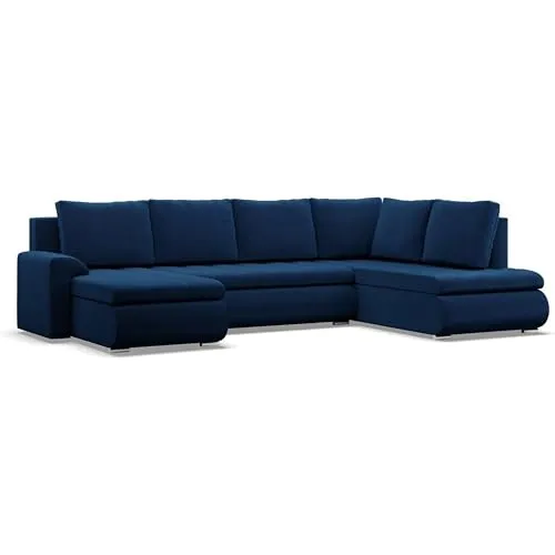 Mebligo Ecksofa FORESTA mit Schlaffunktion und Bettkasten in blau von Mebligo