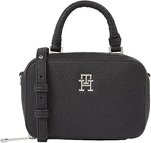 TOMMY HILFIGER Hilfiger Flag Crossbody Handtasche - Umhängetasche für Damen, verstellbarer Trageriemen und stilvolles Design in Schwarz für den perfekten Freizeitlook.