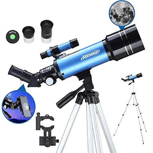 Aomekie 70/400 Astronomisches Teleskop mit Stativ und Smartphone-Adapter