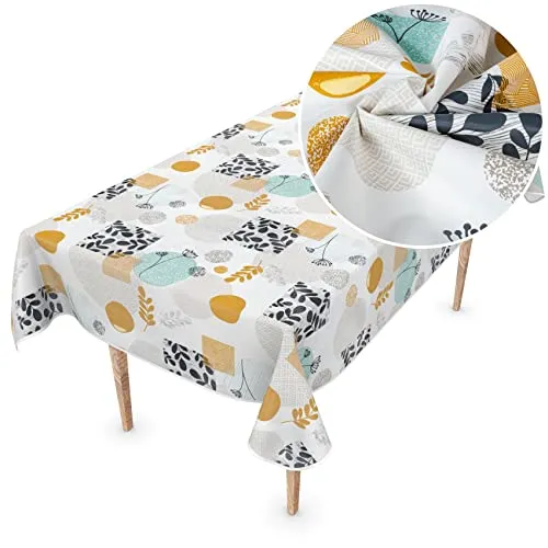 Wachstuchtischdecke Wachstischdecke Meterware Wachstuch abwaschbare Tischdecke PVC frei 140 x 137cm mit Saum Louise