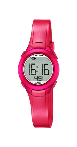 Calypso Kinderuhr K5677/4 - Digital Armbanduhr für Mädchen in Pink - Digitaluhr für Mädchen mit wasserdichtem Gehäuse (10 ATM) und praktischem Kautschukarmband. Ideal für sportliche Aktivitäten und den täglichen Gebrauch.
