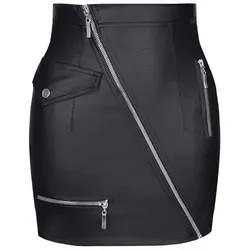 Demoniq Kunstleder Minirock mit Reißverschluss L von Demoniq