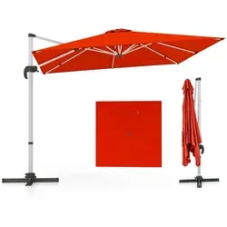 COSTWAY Sonnenschirm Ø300cm – Neigbarer Gartenschirm mit Kurbel und Kreuzfuß - Robuster Sonnenschirm mit 3 m Durchmesser, pulverbeschichteter Aluminiumstange und 8 stabilen Rippen. Ideal für Garten und Pool, einfach zu verstellen und zu montieren. Genießen Sie entspannten Schatten im Freien!