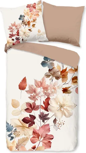 Duvet Cover Good Morning 135x200 cm - Blumen und Blätter - 2-teiliges Set aus 100% hochwertiger Baumwolle, hautfreundlich und pflegeleicht. Mit praktischem Reißverschluss und waschbar bis 40°C für einen angenehmen Schlaf.
