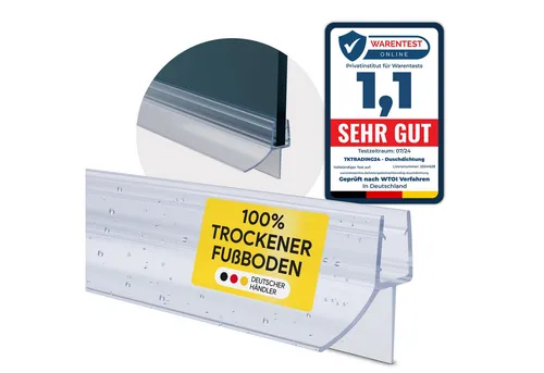 tktrading24 Duschdichtung PVC Ersatzdichtung Duschkabine Bad TYP-6 200cm Glasstärke 6-10mm, L: 200 cm