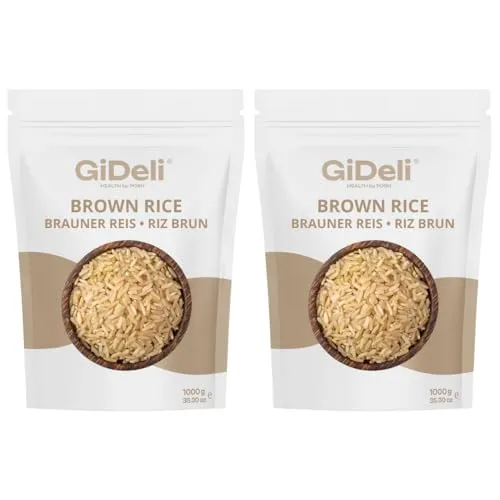 GiDeli Hochwertiger Brauner Reis, Brauner Reis Naturreis, Brown Rice Natural Premium (2kg)