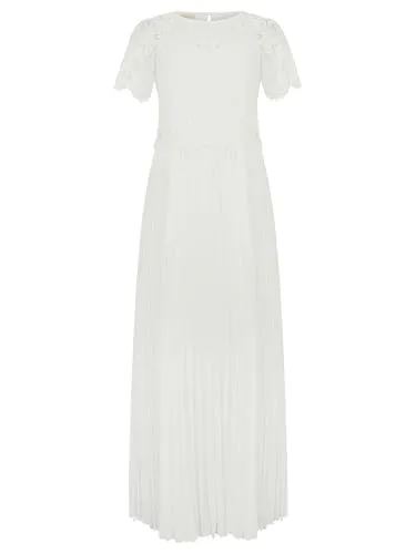 Apart Abendkleid mit Spitzenjacke - Elegantes Abendkleid mit passender Spitzenjacke, ideal für festliche Anlässe. Das wadenlange Design sorgt für einen stilvollen Auftritt.