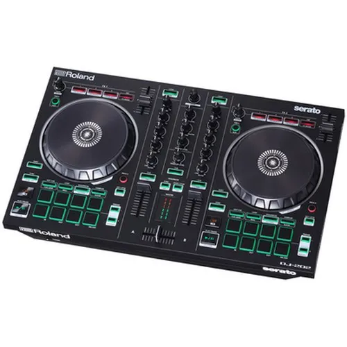 Roland DJ-202 (419441) - Professioneller DJ-Controller - DJ Controller für kreative Mixe mit integrierten Sounds und Drum Pads, ideal für Live-Performances und Studioarbeit.