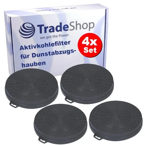4x Trade-Shop Aktivkohlefilter kompatibel mit Bosch 353121 DHZ5140 DHZ5146 4260395866087, Siemens LZ51400, Neff Z5115X0 / Dunstabzugshaube-Zubehör