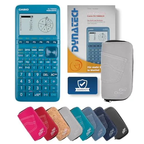 Casio FX-7400GIII Grafikrechner mit CalcCase Schutztasche und Fachbuch