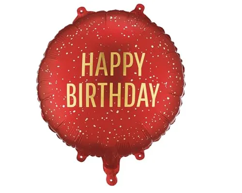 Folienballon Happy Birthday Dunkelrot Gold Ballon Geburtstag Kinder Erwachsene