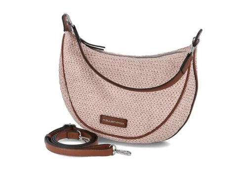 Fräulein Frida Damen Hobo Bag Schultertasche Rosa Textil - Die geflochtene Hobo Bag von FRÄULEIN FRIDA in zartem Rosa kombiniert stilvolles Design mit praktischer Funktionalität. Ideal für den Alltag, bietet sie ausreichend Platz und vielseitige Tragemöglichkeiten dank verstellbarem Gurt.