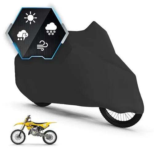 Motorrad Abdeckplane All Weather XL, 100% wasserdichte Outdoor Plane, Ganz-Jahres-Schutz, Motorrad Zubehör schwarz 255x110x135 cm