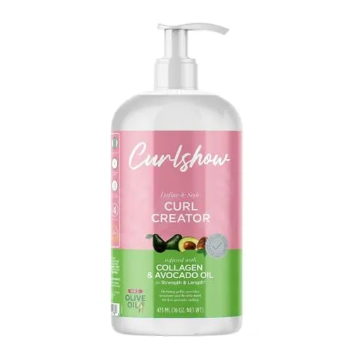 ORS Curlshow Curl Creator 473 ml - Haarstylingprodukt mit Kollagen und Avocadoöl, für elastische und gepflegte Locken, fördert Haargesundheit und Glanz
