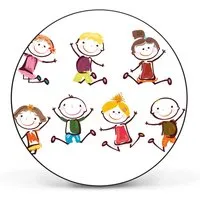 Banjado Magnettafel Rund Größe 47cm Magnetwand Schwarz Aus Metall Magnetpinnwand Pinnwand Motiv Happy Kids