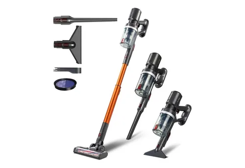 KLAMER Akku Staubsauger 2-in-1 – Kabellos & Handstaubsauger mit 60 min Akkulaufzeit - Der KLAMER Akku Staubsauger bietet kabellose Flexibilität und verwandelt sich im Handumdrehen in einen praktischen Handstaubsauger. Ideal für Teppiche, Hartböden und schwer erreichbare Stellen. Mit LED-Beleuchtung für optimale Sicht.