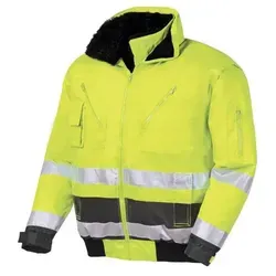 teXXor Pilotenjacke Vancouver, warnschutz & wasserdicht, Größe XL - Arbeits- & Schutzkleidung: Signalgelbe, wind- und wasserdichte Pilotenjacke mit abzippbaren Ärmeln und Faserpelz-Innenweste für optimalen Komfort und Schutz bei jedem Wetter.