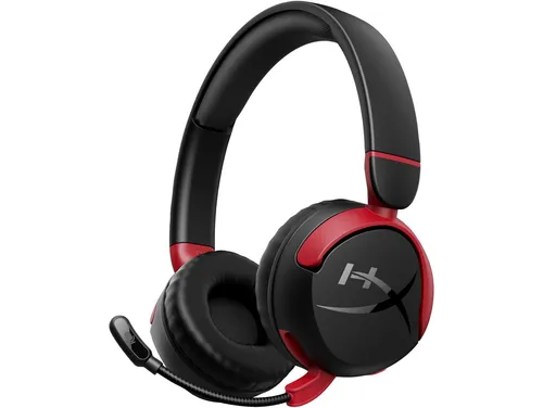 HyperX Cloud Mini Wireless Gaming-Headset - PC-Headset mit Lautstärkebegrenzung unter 85 dB für sicheren Hörgenuss, ideal für Kinder von 8–12 Jahren. Genießen Sie bis zu 25 Stunden kabellosen Komfort und Flexibilität mit Flip-to-Mute-Mikrofon.