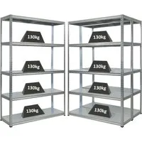 PROREGAL 3x Schwerlastregal Steel Eagle - 130kg Fachlast - Werkstatteinrichtung mit 3 stabilen Steckregalen, ideal für Werkstatt und Garage. Jedes Regal hat eine Fachlast von 130kg und lässt sich einfach ohne Werkzeug montieren.