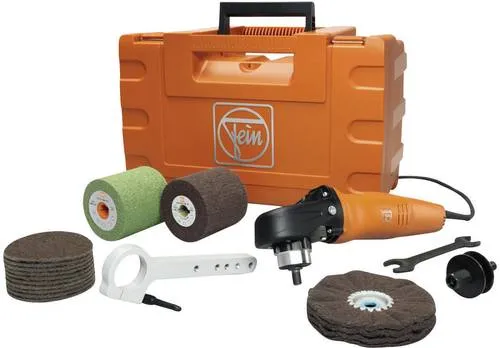 Fein Schleifpolierer WPO 14-25 E 230V - Poliermaschine für Edelstahl mit doppelt getriebeuntersetztem FEIN Hochleistungsmotor, ideal für Schleifen, Satinieren und Hochglanzpolieren.