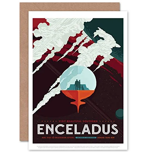 Artery8 Enceladus Geysire Weltraumtouren Reisen Nasa Nasa Geburtstagskarte