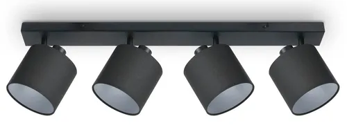 Paco Home LED Pendellampe Wandlampe Deckenlampe Wohnzimmer Esszimmer Schlafzimmer Modernes Design Uni Schirm Stoff E14, Farbe:Schwarz - Weiß, Leuchtentyp___Technologie:Wandleuchte 4xE14