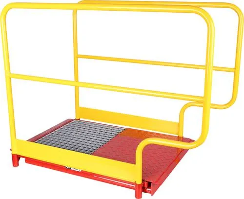 KS Tools 460.5670 Universal Grubenbrück mit Sicherheitsgeländer - Werkzeugzubehör für Gruben ohne Schienenführung, rutschfester Gitterrost, kunststoffbeschichtet in Signalfarben, erfüllt die Sicherheitsregeln der deutschen Berufsgenossenschaft.