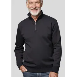Herbold Sportswear Troyer Scuba Sweatshirt mit Reißverschluss Pullover mit Reißverschluss weich, wärmend und bequem schwarz XL