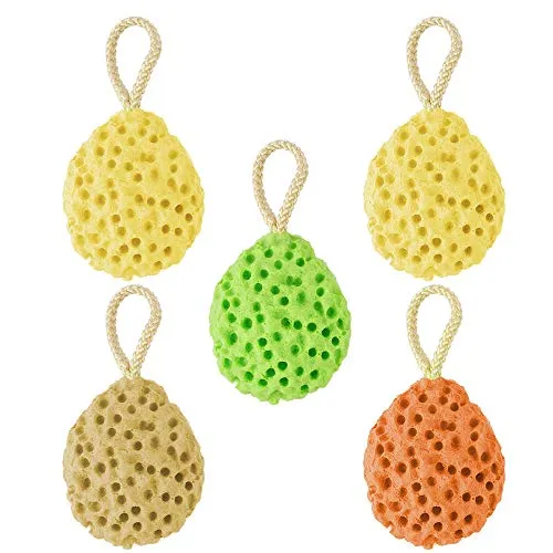 Dadabig 5 Stück Dusche Badeschwamm, Natur Baby Duschschwamm Körper Reinigung Weich Hydrophiles Badeschwämme mit Kordel Kinder Frauen Herren für Spa Peeling Baden (3 Farbe)