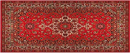 Teppich Läufer Vintage Ornamente Perser rot beige als Küchenteppich