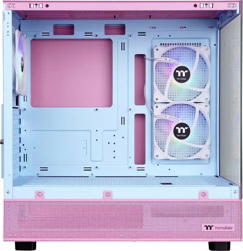 View 270 Plus TG ARGB Tower-Gehäuse - Stylisches rosa Tower-Gehäuse mit 2x Tempered Glass-Seiten, ideal für E-ATX-Mainboards und optimaler Luftzirkulation dank 7 Full-Size-Slots.