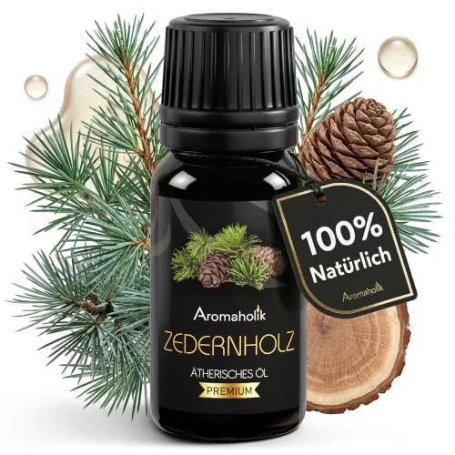 Zedernholzöl BIO 10 ml – 100% natürlich, ätherisches Öl aus Indien für Diffuser, Saunaaufguss & Aromatherapie, Zertifiziertes Öl für Sauna & Massage