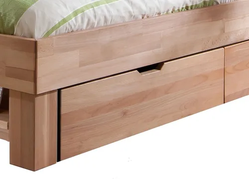 Bettkasten JUDITH Kernbuche massiv 4 x - 4 x Bettkasten Schublade JUDITH aus massiv geölter Kernbuche, ideal für Ordnung im Schlafzimmer und bringt natürliche Harmonie mit zeitlosem Design.