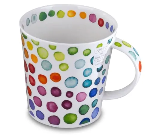 Dunoon Hot Spots Jumbo Teetasse 0,48l - Thermobehälter, hitzebeständig und spülmaschinenfest, ideal für Heißgetränke in modernem Design aus Fine Bone China.