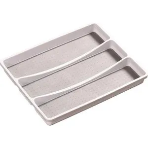 Kesper Besteckkasten 30094 aus Kunststoff, 40,5 x 32,5 cm, Schubladeneinsatz, weiß