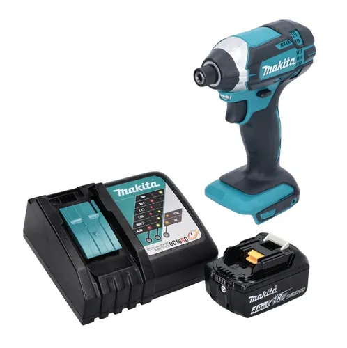 Makita DTD 152 RM1 Akku Schlagschrauber 18 V - Akkuschrauber mit 165 Nm Drehmoment, inklusive 4,0 Ah Akku und Ladegerät – ideal für kraftvolles Arbeiten ohne Kabel.