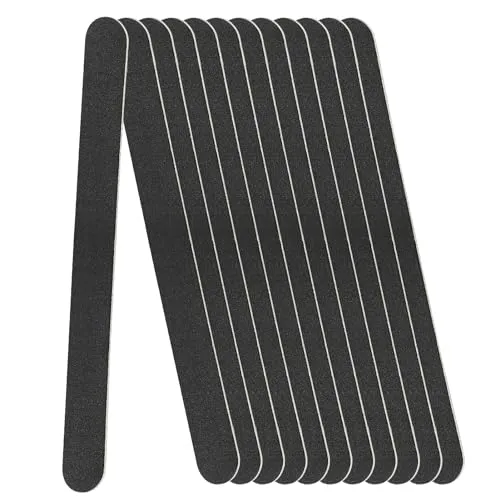 12er Pack Schwarze Nagelfeilen, Doppelseitige Nagelfeile mit Körnern 100/180, Waschbare und Wiederverwendbare Nagelfeile für Maniküre, Tierpflege, Zuhause und Nägelstyling