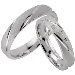 Trauringe123 Trauring Hochzeitsringe Verlobungsringe Trauringe Eheringe Partnerringe SILBER 925 m. 3 Stein J39 49
