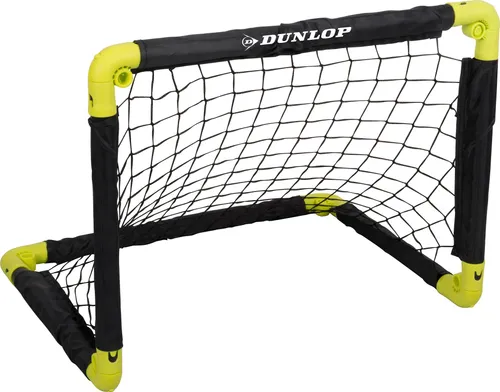 Dunlop Fußballtor - Fussballtor 50 x 44 x 44 cm - Faltbares fußball Tor - Fussballtore für Garten Kinder - Fussball Trainingszubehör für Innen und Außen - Schwarz/Gelb