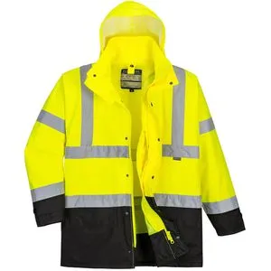 Portwest Executive 5-in-1-Jacke S768, Warnschutzjacke, gelb-schwarz, Gr. L - Arbeitsjacke & -mäntel: Atmungsaktive, wasserdichte Winterjacke mit 5 Tragemöglichkeiten und hervorragendem Schutz bis -40°C.